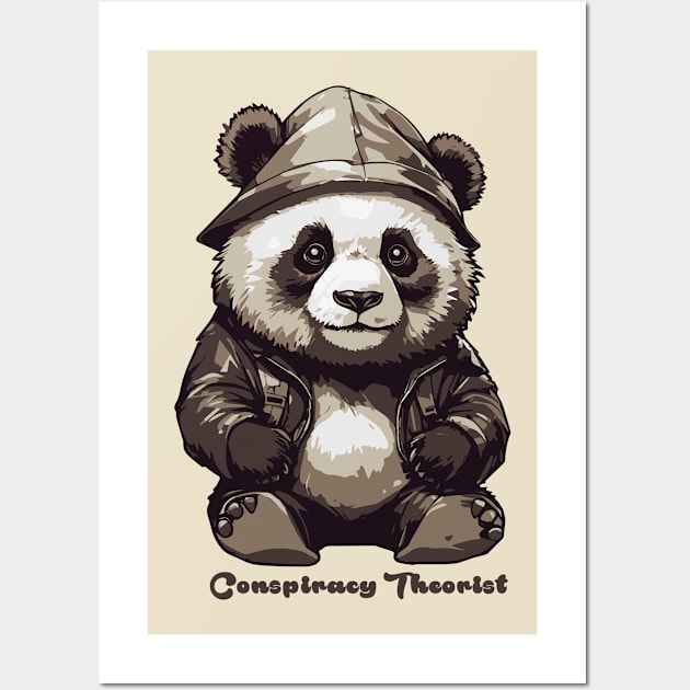 Conspiracy Theorist Panda Wall Art by Surrealcoin777